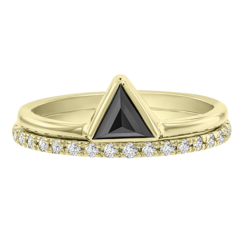 Set prstenů ze žlutého zlata s diamanty