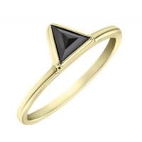 Zlatý prsten s černým trojúhelníkovým diamantem Daslis