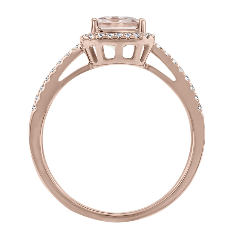 Morganitový zásnubní prsten s diamanty 30915