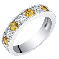 Eternity stříbrný prsten s citríny Ednah