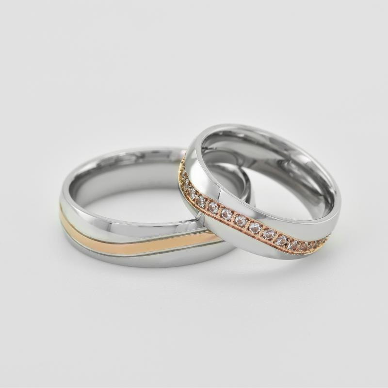 Komfortní snubní prsteny z vícebarevného zlata 33495