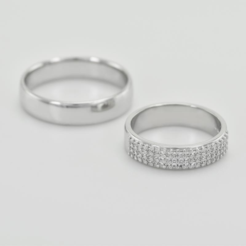 Komfortní snubní prsteny s diamanty 33665