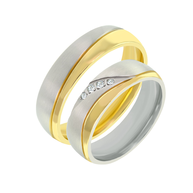 Snubní prsteny z vícebarevného zlata s diamanty Muze