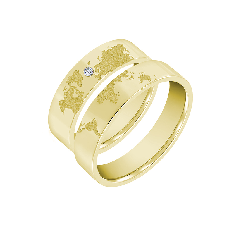 Prsteny s gravírem zeměkoule 35655