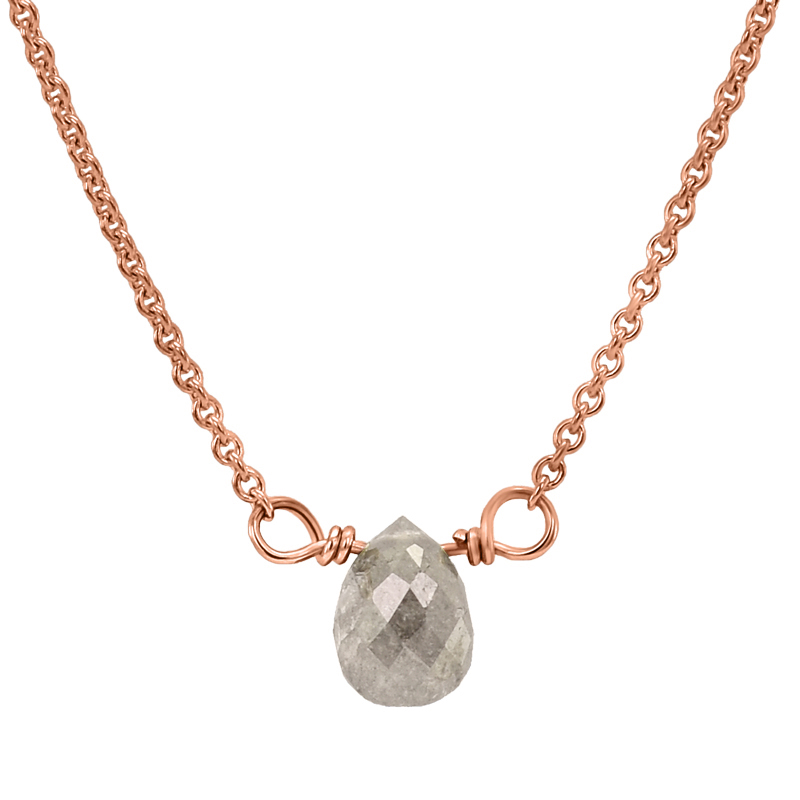 Zlatý minimalistický náhrdelník s diamantem 37035
