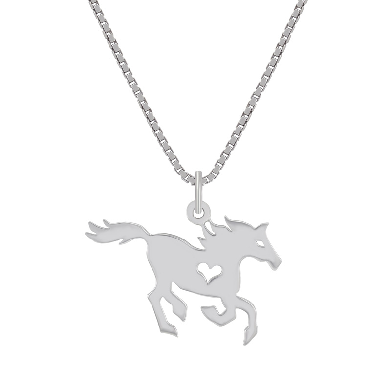 Stříbrný náhrdelník s přívěskem koně