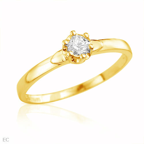 Prsten ze žlutého zlata s diamantem 4015