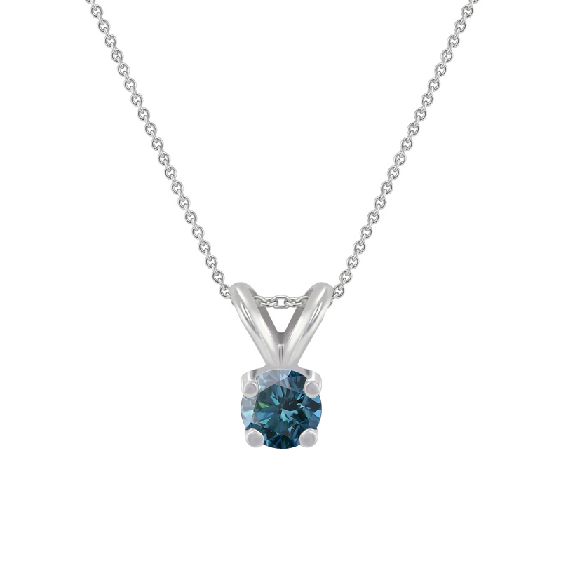 Modrý diamant ve zlatém náhrdelníku Fenstie 40335