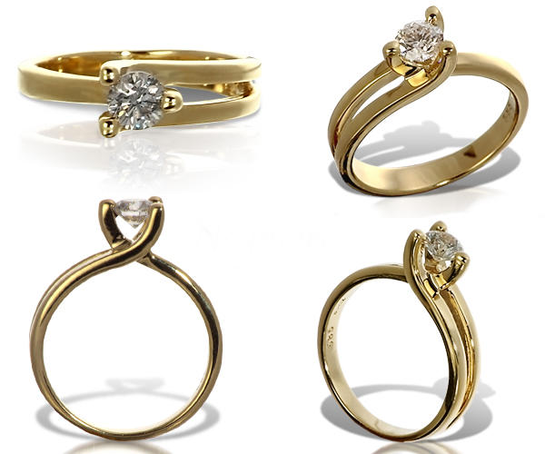 Zlatý prsten s diamantem 4045
