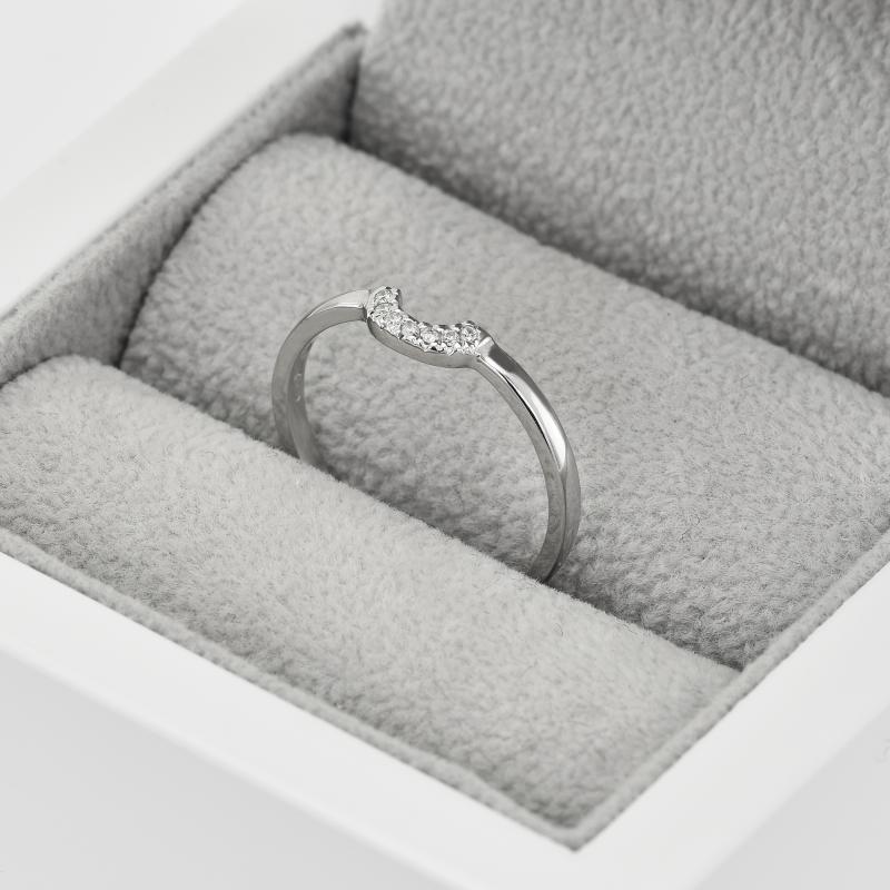 Vykrojený zlatý snubní prsten s diamanty 41155