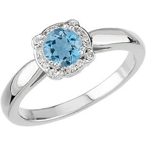 Akvamarínový prsten s diamanty