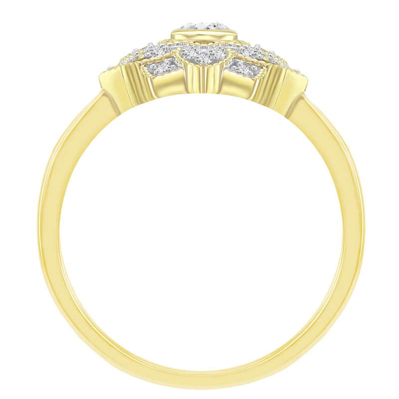 Zlatý prsten s diamantovou květinou Adreanna 43765