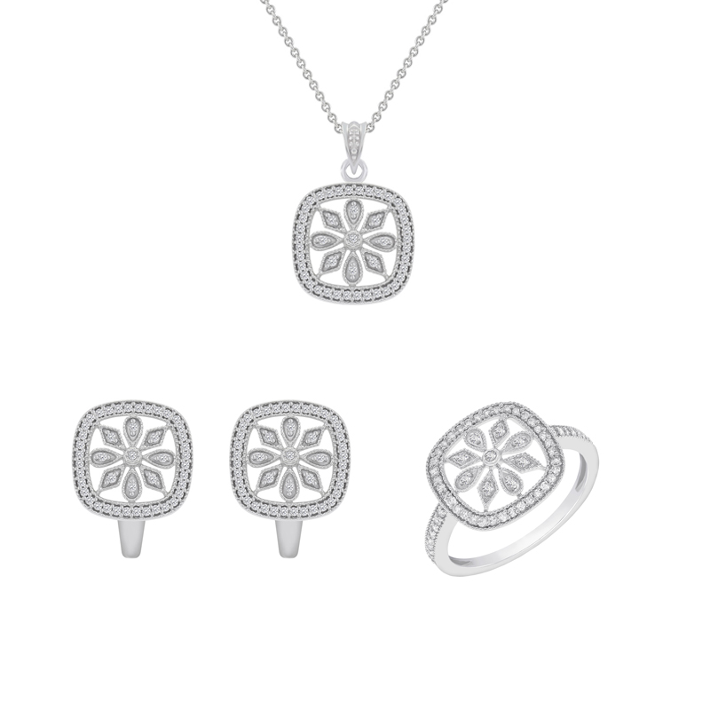 Eppi Zlatá kolekce šperků s diamantovými květy Verity C37651