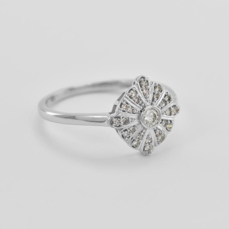 Diamantový prsten ve tvaru květu 45145