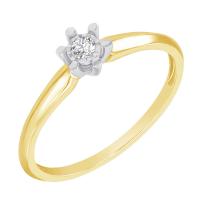 Zlatý zásnubní prsten ve stylu solitér Leandra