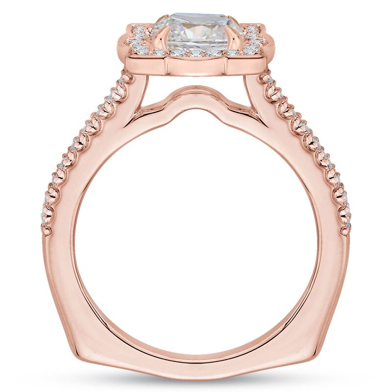 Diamantový zásnubní halo prsten ze zlata 46275