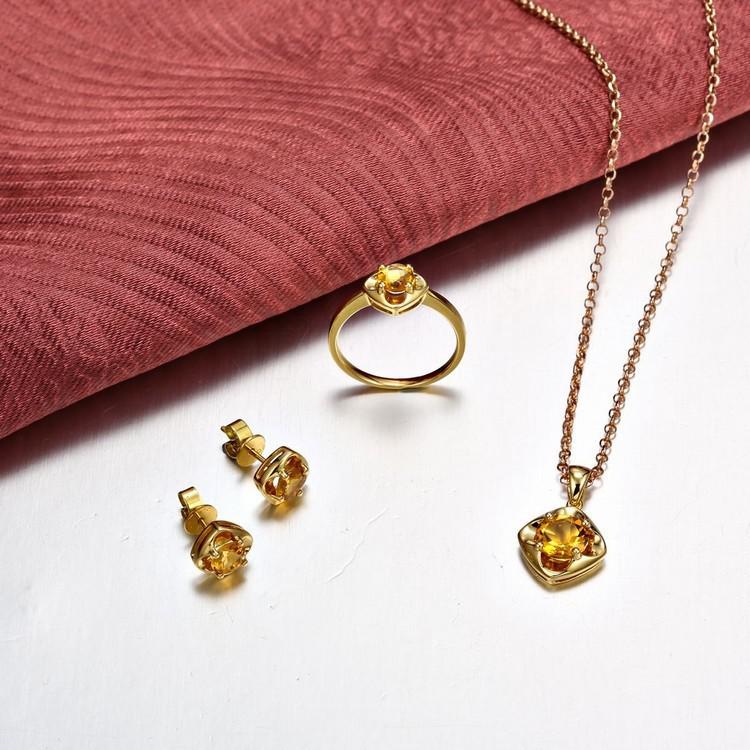 Jiskřivé citríny ve zlaté kolekci šperků 4675