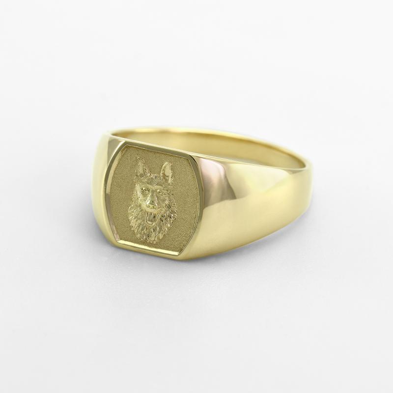 Zlatý pánský prsten s ručním gravírem