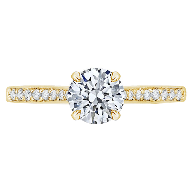 Zásnubní prsten s postranními diamanty 48075
