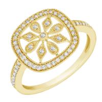 Zlatý prsten s diamantovým květem Liliane