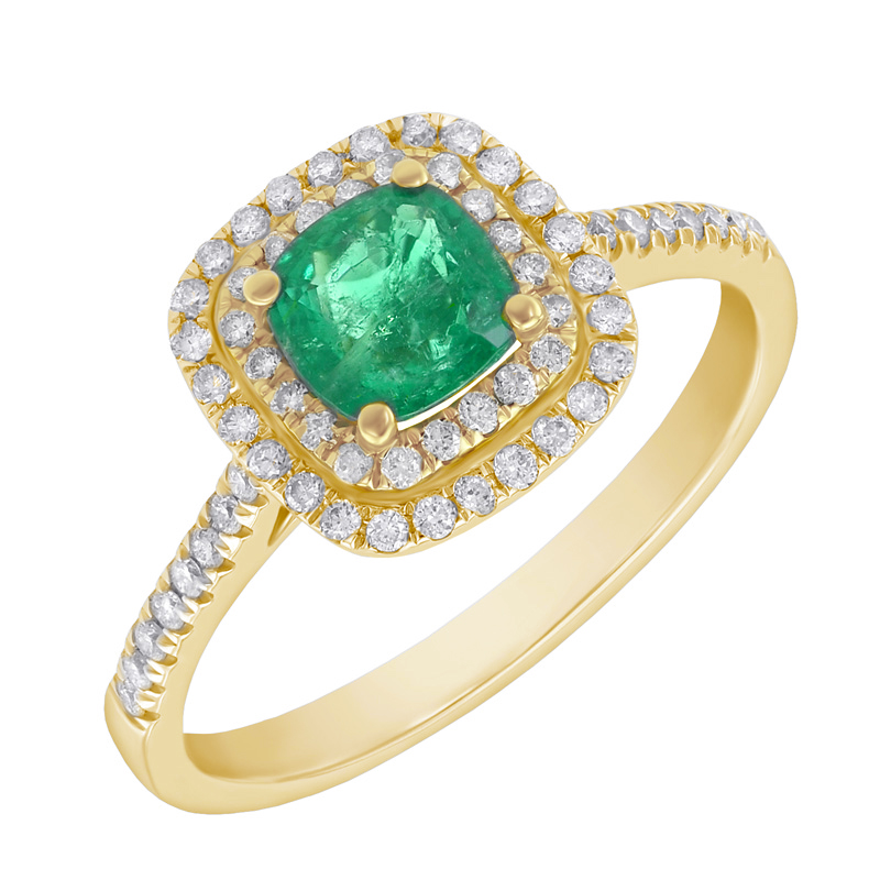 Prsten se smaragdem a diamanty 48665