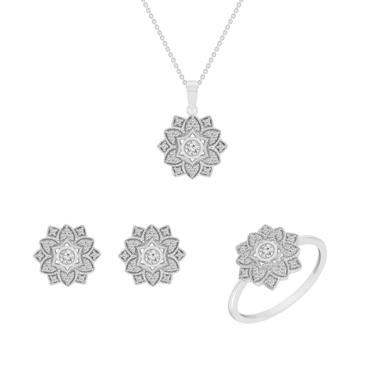 Květinová kolekce šperků s diamanty 48865