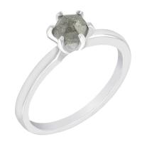 Zásnubní prsten s hexagon salt'n'pepper diamantem Begonia