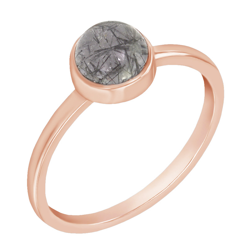 Prsten s rutilem z růžového zlata 58065