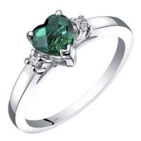 Smaragdové srdce v půvabném zlatém prstenu s diamanty Adalicia