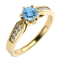 Zásnubní prsten s topazem a diamanty Mita