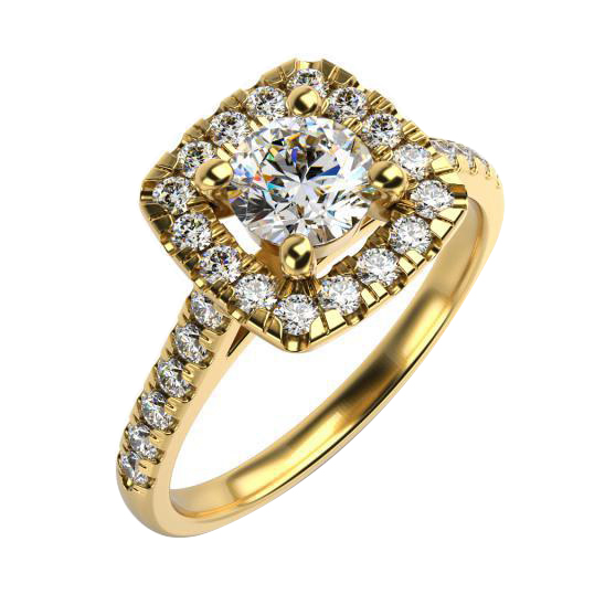 Zásnubní prsten ze žlutého zlata 59425