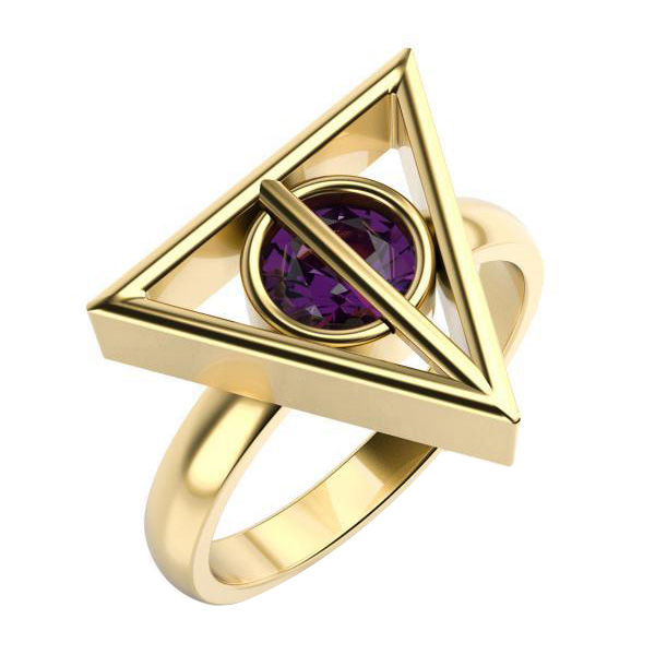 Drahokamový prsten ze žlutého zlata 59445