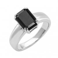 Zlatý prsten s emerald černým diamantem Lorala