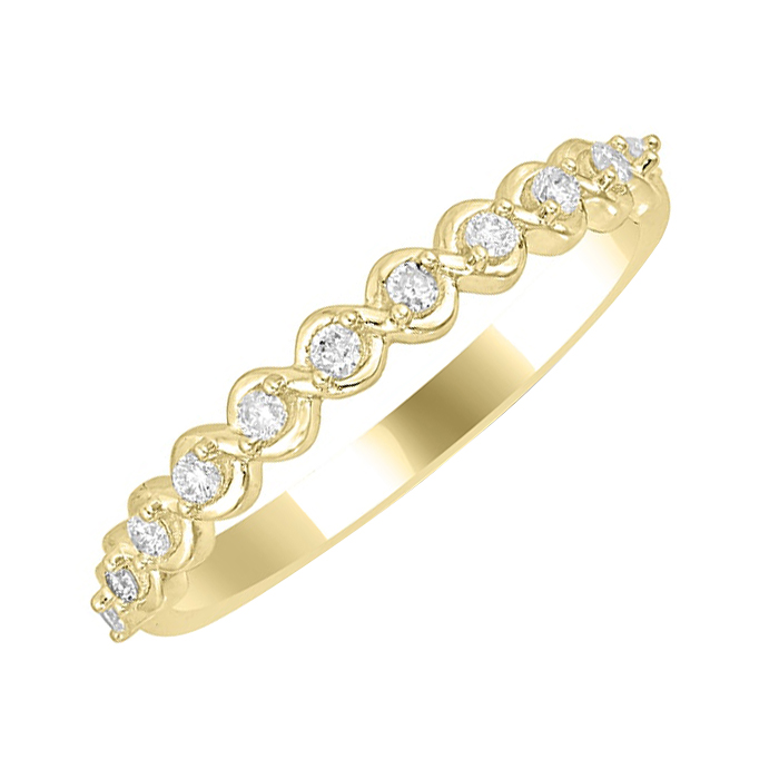 Bílé diamanty ve zlatém eternity prstenu Lalia 59625