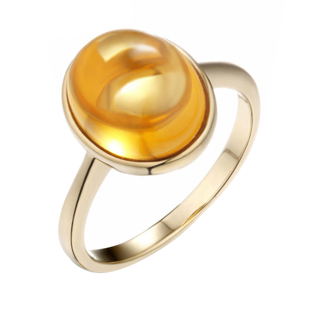 Zlatý citrínový prsten