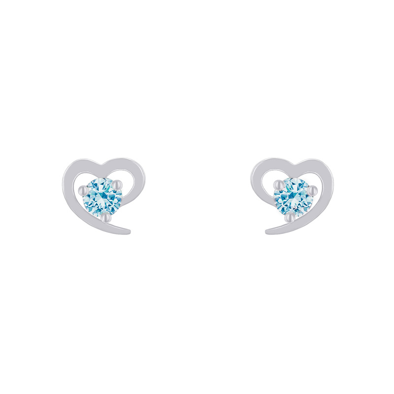Eppi Stříbrné náušnice ve tvaru srdce s topazy Clelia E40182
