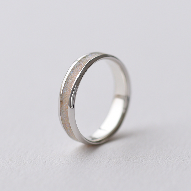 Snubní prsten s opálovou výplní 63345