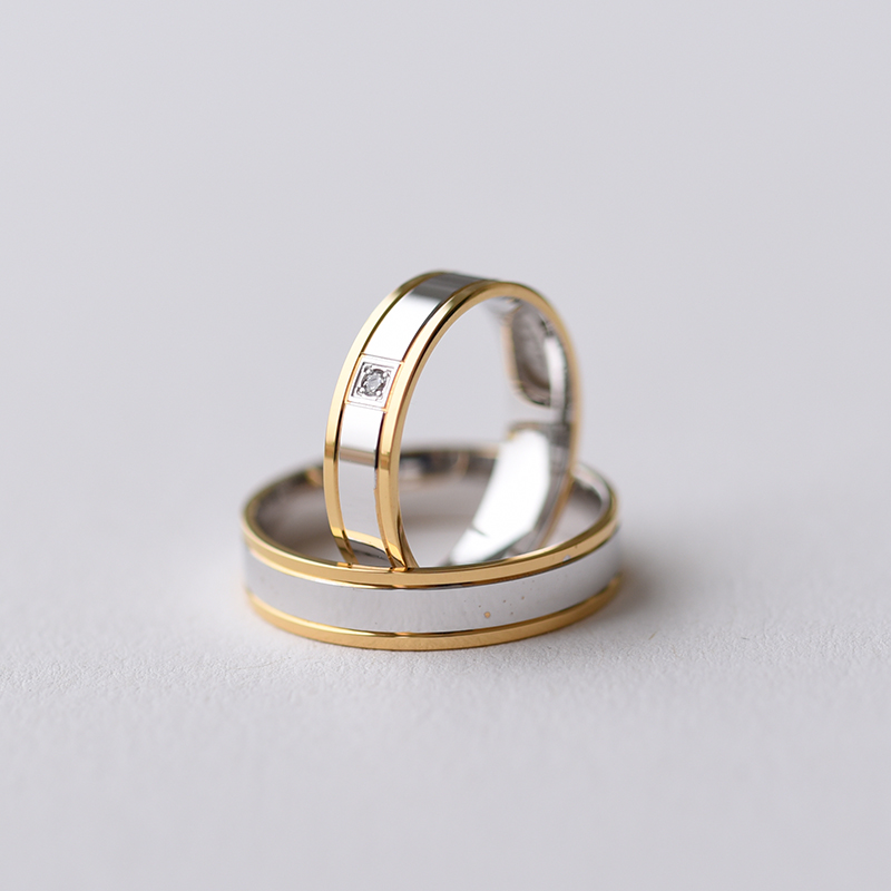 Dvoubarevné snubní prsteny 63655