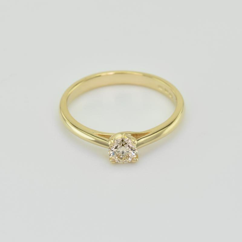 Zlatý zásnubní prsten s diamantem 64625