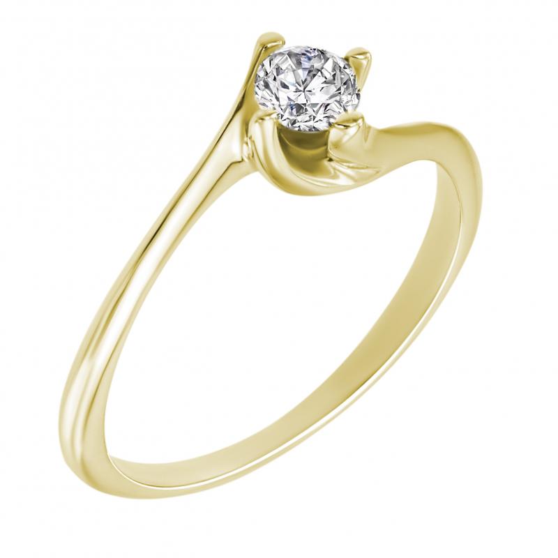 Zlatý zásnubní prsten s diamantem 64655