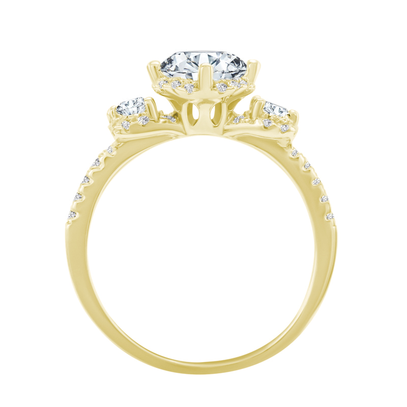 Zlatý zásnubní diamantový prsten 66075