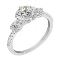 Noblesní zásnubní prsten se syntetickými diamanty Wirk