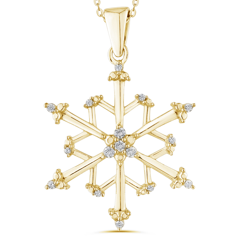 Diamantový náhrdelník ze zlata vločka
