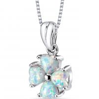 Stříbrný náhrdelník se čtyřlístkem z opálů Obelia