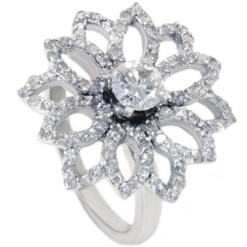 Květinkový prsten s diamanty Coby 7075