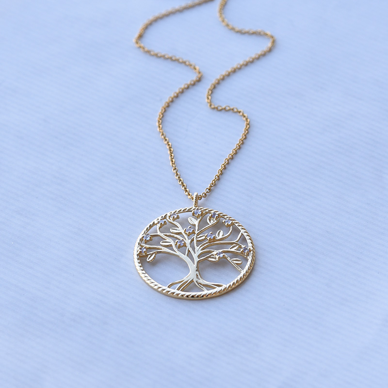Tanzanitový náhrdelník ve tvaru stromu života