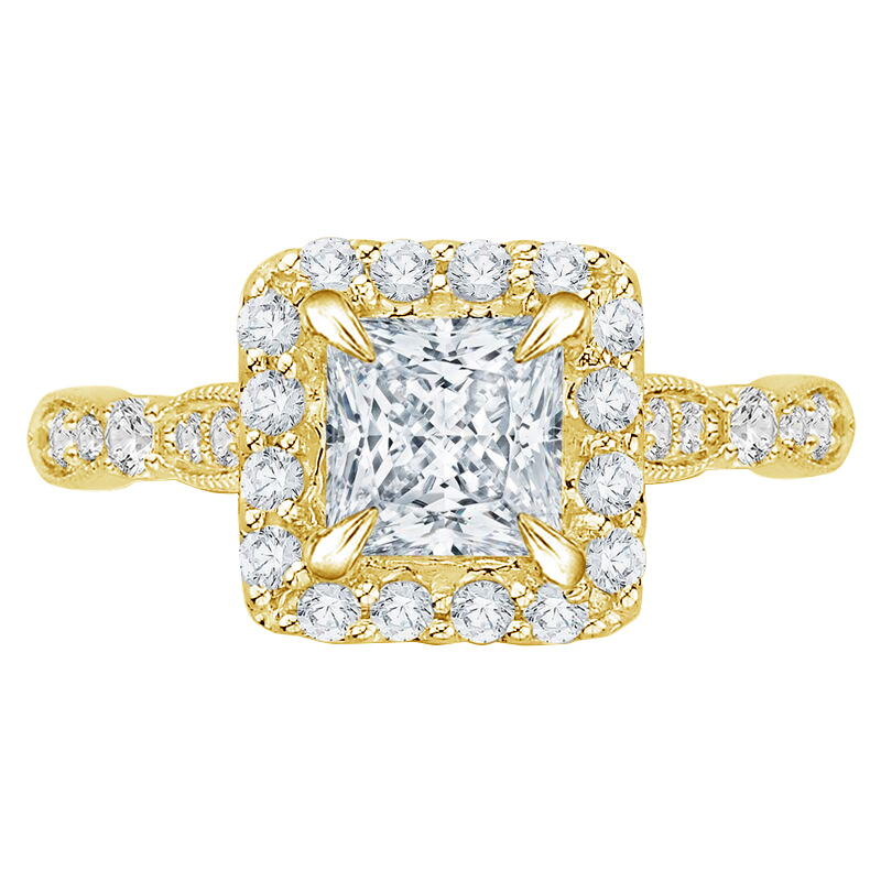 Zlatý zásnubní prsten s diamanty 74275