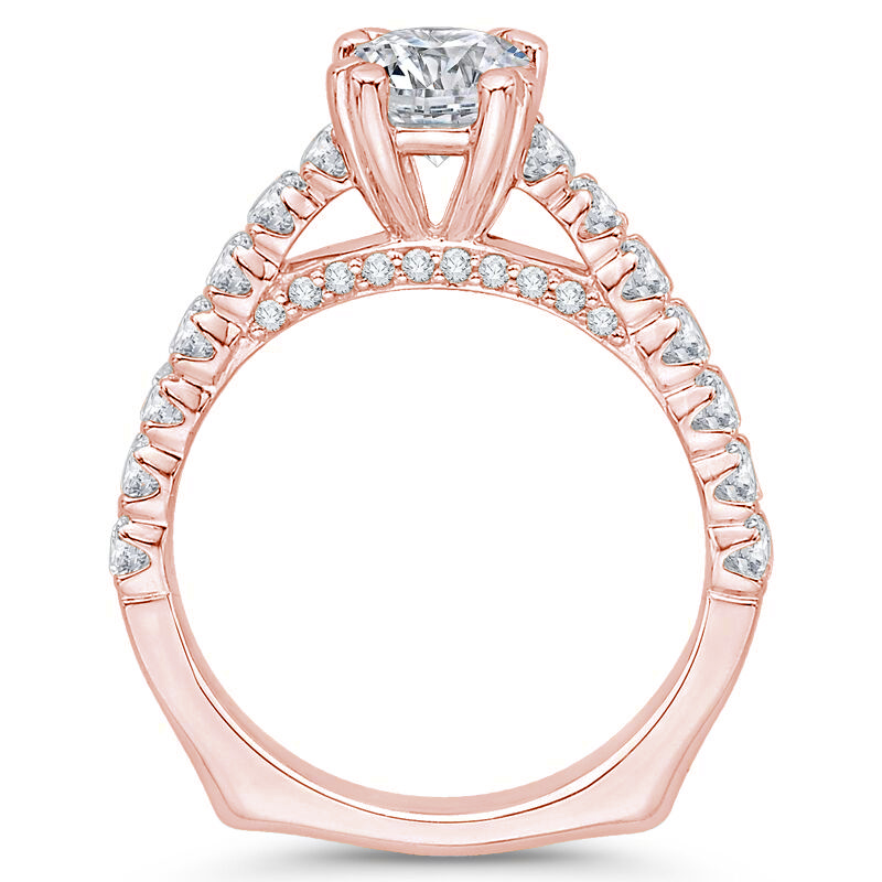 Diamantový prsten z růžového zlata 74305