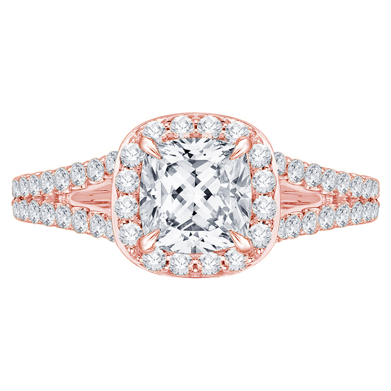 Zásnubní prsten s diamanty z růžového zlata 74585