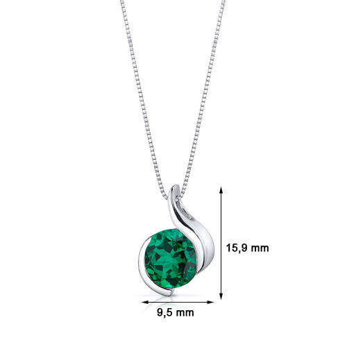 Stříbrný smaragdový náhrdelník 75045